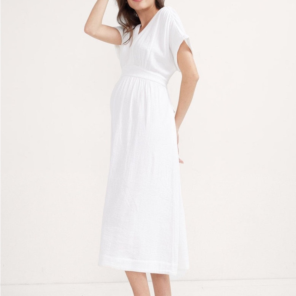 Hatch Elegant White Maternity Dress